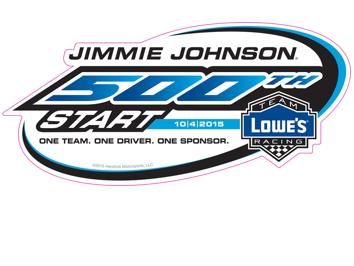 Johnson's commemorative 500th start decal | Hendrick Motorsports