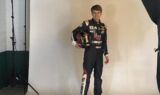 Byron displays 2018 Liberty University firesuit and Chevy