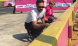 Johnson, Hamm #PaintOutCancer at Charlotte