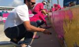 Johnson, Hamm #PaintOutCancer at Charlotte