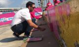 Johnson, Hamm #PaintOutCancer at Charlotte