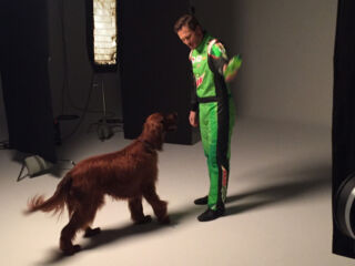 Gus helps Earnhardt show off 2017 Mountain Dew gear