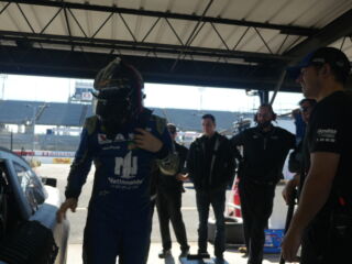 Butterflies for Earnhardt before climbing in car at Darlington test session